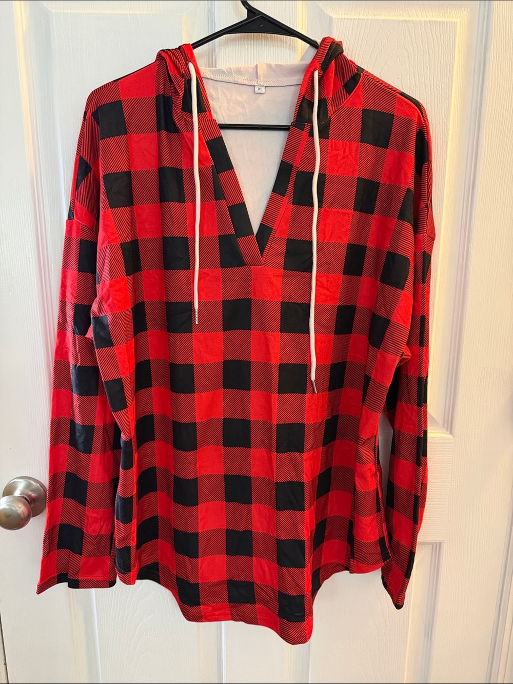 Men's Red & Black Buffalo Plaid Hooded Shirt